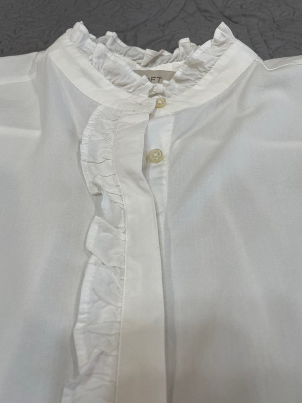 LOFT White Ruffle-Trim Blouse MP - Picture 3 of 11